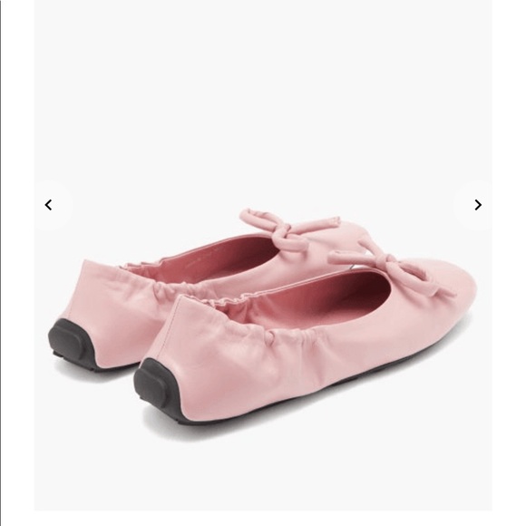 Prada pink leather ballet flat with bow. Brand new. - Picture 6 of 7